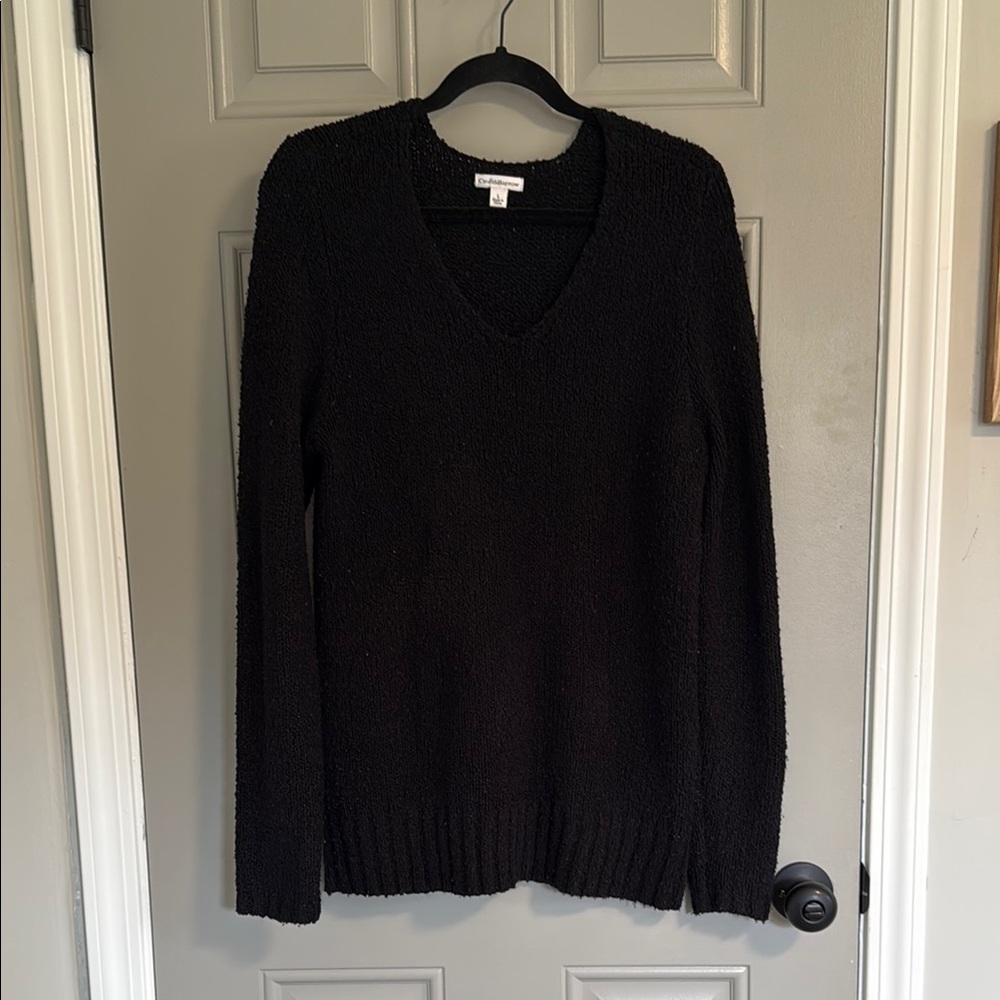 Women's Black V-Neck Sweater